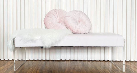 Pink Acrylic Couch With Pillows