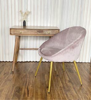 Pink Chair And Minimalistic Desk